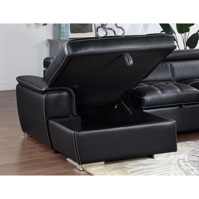 U-förmige Schlafsofa mit ausziehbarem Bett und Lagerraum