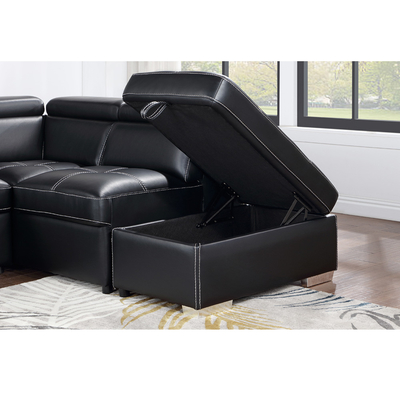 U-förmige Schlafsofa mit ausziehbarem Bett und Lagerraum