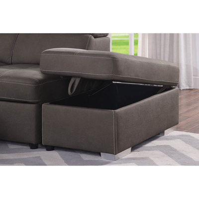 U-förmiges Schlafsofa mit ausziehbarem Bett und Lagerraum