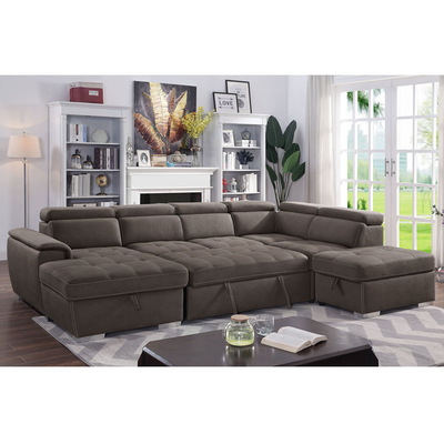U-förmiges Schlafsofa mit ausziehbarem Bett und Lagerraum