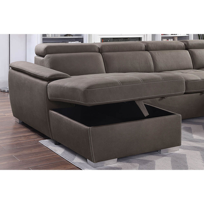 U-förmiges Schlafsofa mit ausziehbarem Bett und Lagerraum