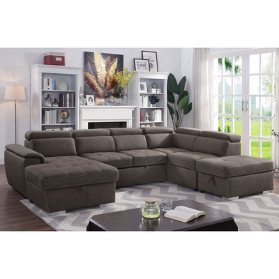 U-förmiges Schlafsofa mit ausziehbarem Bett und Lagerraum