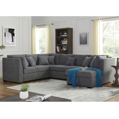 U-förmiges Schlafsofa mit ausziehbarem Bett und Lagerraum