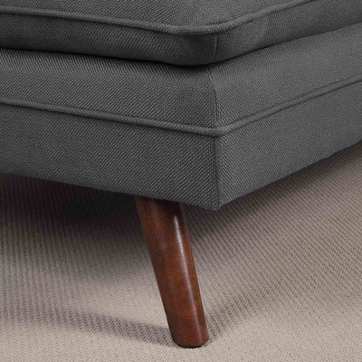 Sofa-Futon mit Tuft, aus grauem Leinen