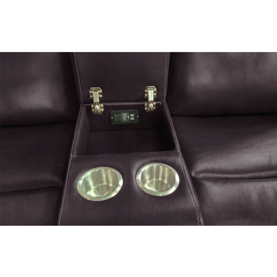 Liegestuhl-Sofa-Set mit Tisch und Lagerraum, braunes, atmungsaktives Leder