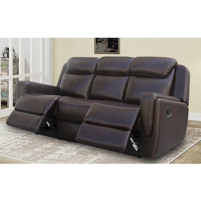 Liegestuhl-Sofa-Set mit Tisch und Lagerraum, braunes, atmungsaktives Leder