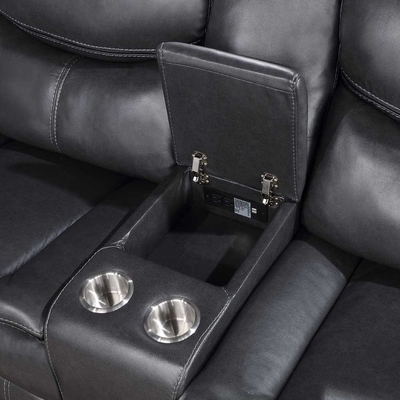 Sofa mit Lagerkiste, graue, atmungsaktive Leatherette