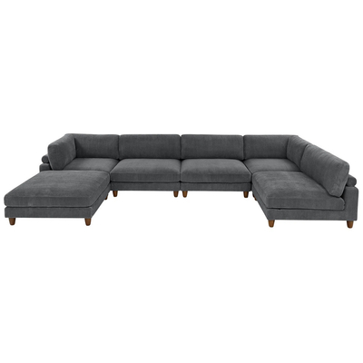 Moduläres Sofa, aus dunkelgrauem Corduroy