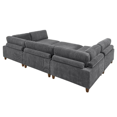 Moduläres Sofa, aus dunkelgrauem Corduroy