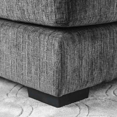 Sektionssofa mit Kissen und Speicherschaum, graue Chenille