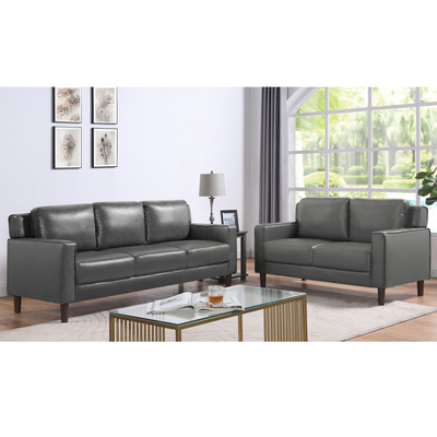 3 Stücker Sofaset, Graues Falsches Leder