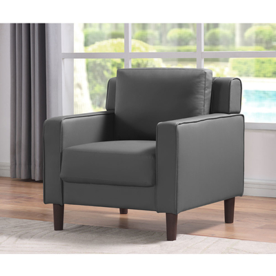 3 Stücker Sofaset, Graues Falsches Leder