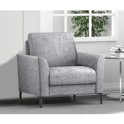 3 Stück Sofa mit Kissen, hellgraue Leinen