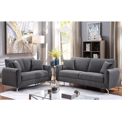3 Stücker Sofaset mit Kissen, Graulich