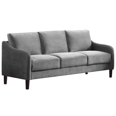 3 Stücker Sofaset, aus grauem Stoff