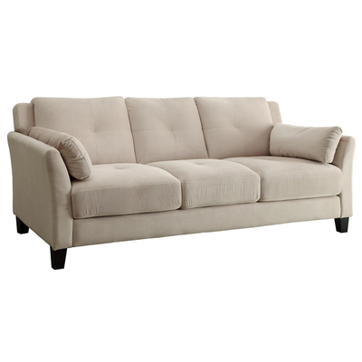 3 Stücker Sofaset, beige Flannelette