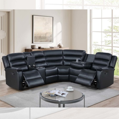 Sofa mit Liegestell und Lagerraum, schwarz, atmungsaktiv
