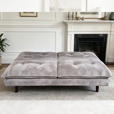 Kabelsofa aus Futon, Grau aus Corduroy