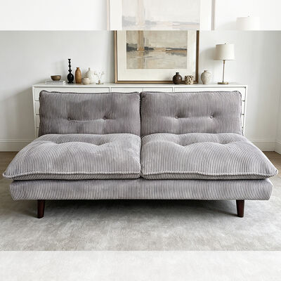 Kabelsofa aus Futon, Grau aus Corduroy