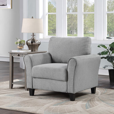 3 Stücker Sofaset, aus rauchig grauem Stoff