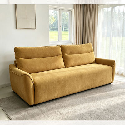 Sofa mit Schlafanzug, senfgelb